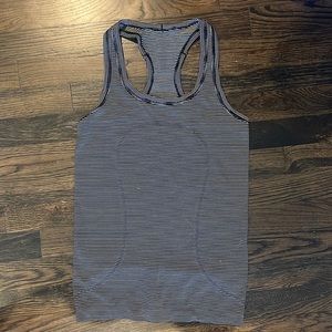 Lululemon Swiftly Tank Top - Black and White Striped Size 4